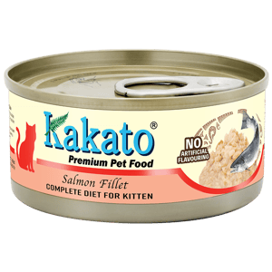 Kakato Kakato 貓罐頭 全營養單一蛋白主食罐 幼貓1–12個月及增重配方 三文魚 70g 70g  正面圖