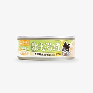 汪喵星球 汪喵星球 貓罐頭 DogCatStar 無膠慢燉純湯罐 香醇雞魚湯 減磷配方 80g 80g  正面圖
