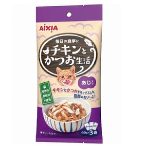 AIXIA AIXIA 愛喜雅 貓主食濕糧 魚生活系列 雞肉鰹魚+竹莢魚 60g  正面圖