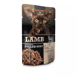 Leonardo Leonardo 貓濕糧 手撕肉餐包系列 羊肉+牛肉絲 70g 70g  正面圖