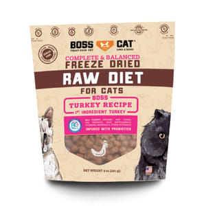 Boss Boss Cat 貓用主食凍乾 生火雞肉配方 9oz 9oz 貓用 正面圖