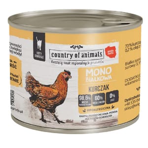 Country Country of animals 貓罐頭 單一蛋白罐 雞肉 200g 200g 正面圖