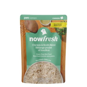 now now FRESH 無穀狗濕糧 全年齡小型犬配方 雞肉肉絲湯包 2.8oz 8oz 正面圖
