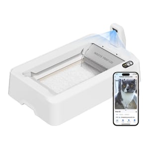 PETKIT PETKIT PUROBOT CRYSTAL DUO AI智能鏡頭全自動雙翼貓廁所 白色   正面圖
