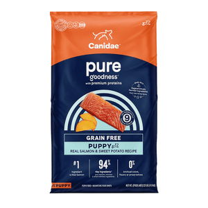 CANIDAE CANIDAE 咖比 狗糧 PURE 無穀物幼犬配方 三文魚&甜薯 22lb 22lb  正面圖