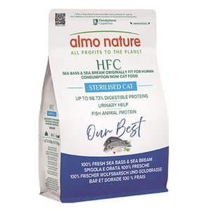 Almo Almo Nature HFC 成貓或絕育貓糧 新鮮鱸魚鯛魚 300g 300g  正面圖