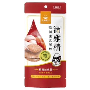 汪喵星球 汪喵星球 貓餐包 DogCatStar 滴雞精滋補主食餐包 皮膚保健 鮮雞鮭魚餐 40g 40g 正面圖