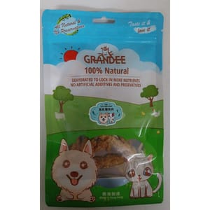 GRANDEE GRANDEE 香港製造 天然風乾小食 泰國鱷魚肉 50g 50g 貓犬用 正面圖