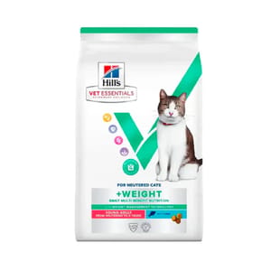 Hills Hills 處方糧 VET ESSENTIALS 獸醫保健貓乾糧 成貓絕育配方 吞拿魚味 1.5kg 5kg  正面圖