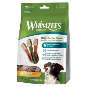WHIMZEES WHIMZEES 中型犬專用高效潔齒骨 白色刷頭 7支 正面圖