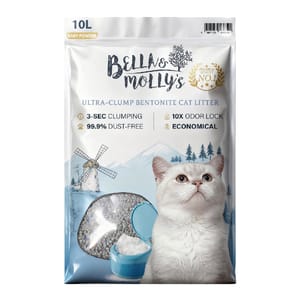 Bella & Molly's Bella & Molly's貝莉 極速超結團高級礦物貓砂 爽身粉味 10L 10L  正面圖