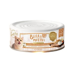 Bella & Molly's Bella & Molly's貝莉 貓罐頭 無穀物黃金羊奶系列 雞絲鵪鶉蛋配南極磷蝦 80g - 限時試食價 80g 正面圖