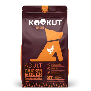 KOOKUT KOOKUT 天然無穀物狗糧 雞肉鴨肉 1.5kg 5kg 正面圖