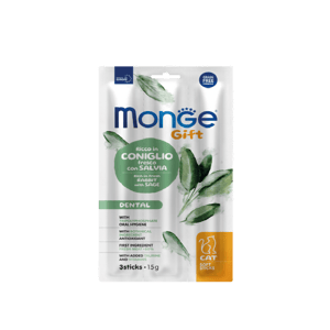 Monge Monge Gift 貓零食 潔齒配方 兔肉配鼠尾草 5g x 3 5g  正面圖