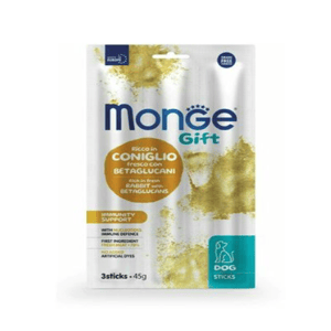 Monge Monge Gift 狗零食 增強免疫防禦配方 兔肉+β-葡聚醣 15g x 3 15g  正面圖