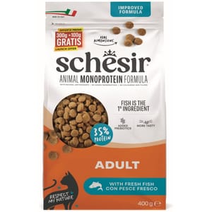Schesir Natural Adult Cat Food (Fish) 400g 貓貓 貓糧 貓乾糧 寵物用品速遞