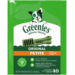 Greenies GREENIES Original Dental Trears Petite 狗零食 潔齒骨 迷你犬用 40支 24oz (60018835)