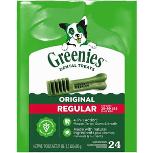 Greenies GREENIES Original Dental Trears Regular 狗零食 潔齒骨 標準犬用 24支 24oz (60018869)