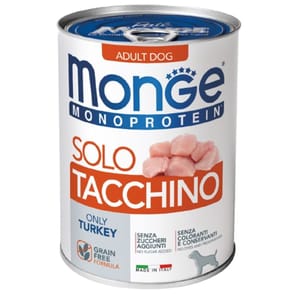 Monge Monge 狗罐頭 單一蛋白系列 火雞肉 400g (MO4229) (新舊包裝隨機發貨)