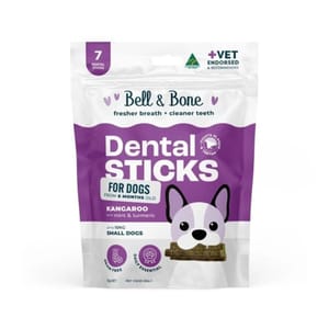 其他 Bell & Bone 狗零食 袋鼠+薄荷薑黃 天然潔齒棒 小型犬(適合10kg以下) 7條 (BB_D_K_S)
