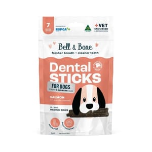 其他 Bell & Bone 狗零食 三文魚+薄荷活性碳 天然潔齒棒 中型犬(適合10-25kg) 7條 (BB_D_F_M)