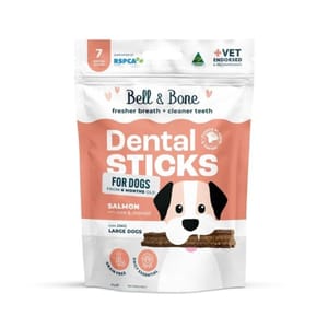 其他 Bell & Bone 狗零食 三文魚+薄荷活性碳 天然潔齒棒 大型犬(適合25kg以上) 7條 (BB_D_F_L)