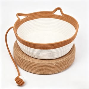 寵物床墊用品 寵物床 大号焦糖色带球裸窝 (直径大约45cm)
