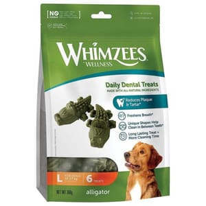 WHIMZEES WHIMZEES 大型犬鱷魚形潔齒骨 6支 12.7oz (WHZ321)
