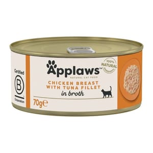 Applaws Applaws 貓罐頭 肉絲湯汁 雞胸+吞拿魚 70g (1027)