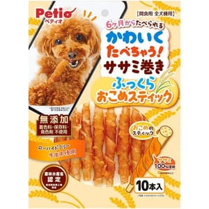 Petio Petio 狗零食 米香鮮嫩雞肉捲 10支裝 (80505369)