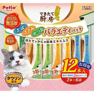 Petio Petio 貓零食 無添加蒸煮鮮肉塊 貓用三道式盛宴袋 12支裝 (80605719)