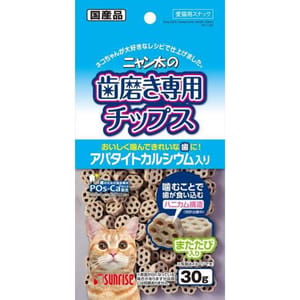 日本Sunrise 日本Sunrise 磨牙鈣潔齒貓零食 30g 30g  正面圖