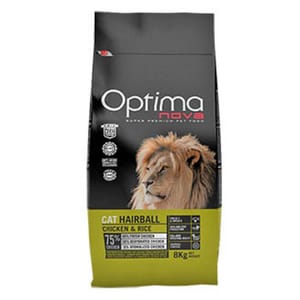Optima Optima nova 獅王毛球清除配方 Hairball Chicken & Rice 2kg 2kg 正面圖