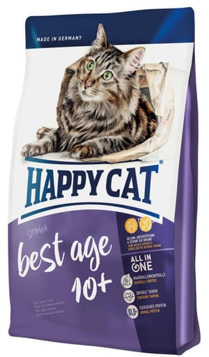 Happy Happy Cat Supreme 高齡貓配方貓糧 Best Age +10 Senior 1.4kg 4kg  正面圖