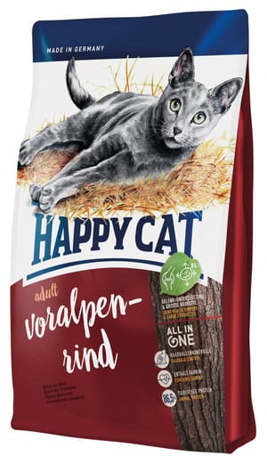 Happy Happy Cat Supreme 成貓牛肉大顆粒配方貓糧 Adult Voralpen-Rind 1.4kg 4kg 正面圖