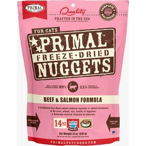 Primal Primal 貓糧 脫水凍乾生肉主食糧 牛肉及三文魚 14oz 14oz 正面圖