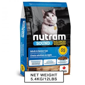 nutram nutram SOUND紐頓 成貓配方貓糧 S5 5.4kg 4kg  正面圖
