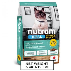 nutram nutram IDEAL紐頓 敏感腸胃及皮膚配方貓糧 I19 5.4kg 4kg 正面圖