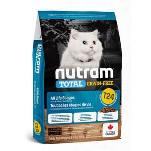 nutram紐頓 nutram紐頓 無薯無穀糧全貓糧 三文魚及鱒魚 T24 5.4kg 4kg  正面圖