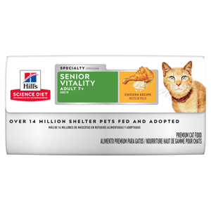 Hills Hills 貓糧 高齡貓 7+ 年輕活力 Adult 7+ Senior Vitality 3lb 3lb 背面圖