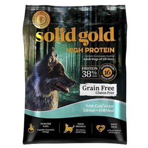 solidgold素力高 solidgold素力高 無穀御品乾狗糧 High Protein With Cold Water Salmon + Krill Meal 4lb 4lb  正面圖