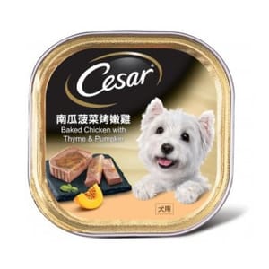 Cesar西莎 Cesar西莎 鋁罐狗罐頭 星級美饌系列 南瓜菠菜烤嫩雞 Baked Chicken with Thyme & Pumpkin 100g 100g  正面圖