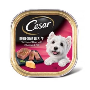 Cesar西莎 Cesar西莎 鋁罐狗罐頭 星級美饌系列 蒔蘿焗菲力牛 Terrine of Beef with Cheese Ball & Dill 100g 100g 正面圖
