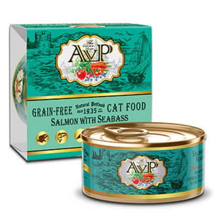 AVP愛威堡 AVP愛威堡 全貓主食罐 三文魚及鱸魚 Salmon with Seabass 85g 85g  正面圖