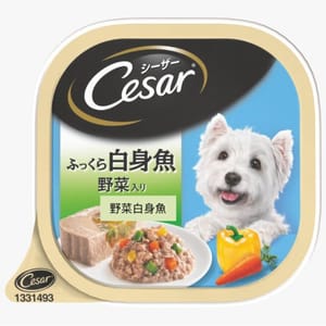 Cesar西莎 Cesar西莎 鋁罐狗罐頭 日系野菜白身魚 100g 100g  正面圖