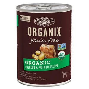 CASTOR CASTOR & POLLUX ORGANIX 狗罐頭 有機無穀物 雞肉及馬鈴薯 ORGANIC CHICKEN & POTATO RECIPE 12.7oz 7oz  正面圖