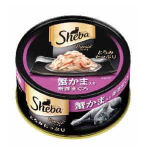 Sheba Sheba 日式貓罐頭 黑罐系列 吞拿蟹肉棒 75g 75g  正面圖