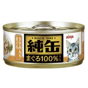 AIXIA AIXIA 愛喜雅 貓罐頭 純缶系列 吞拿魚+雞肉 65g 65g  正面圖