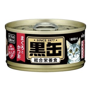 AIXIA AIXIA 愛喜雅 貓罐頭 黑缶系列 金槍魚加鰹魚 80g 80g  正面圖