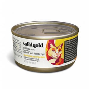 solidgold素力高 solidgold素力高 無穀物貓罐頭 三文魚,牛肉 3oz 3oz  正面圖